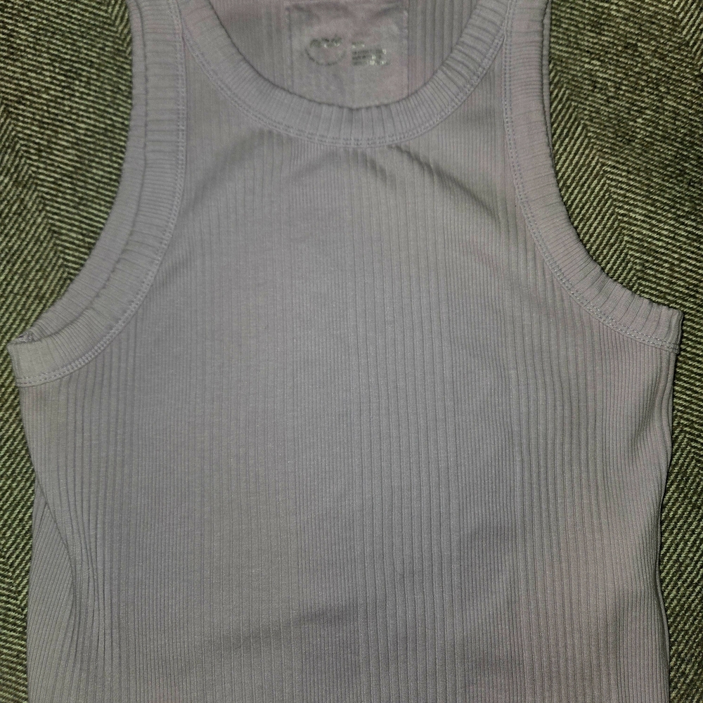 Gray Ribbed Tank Top